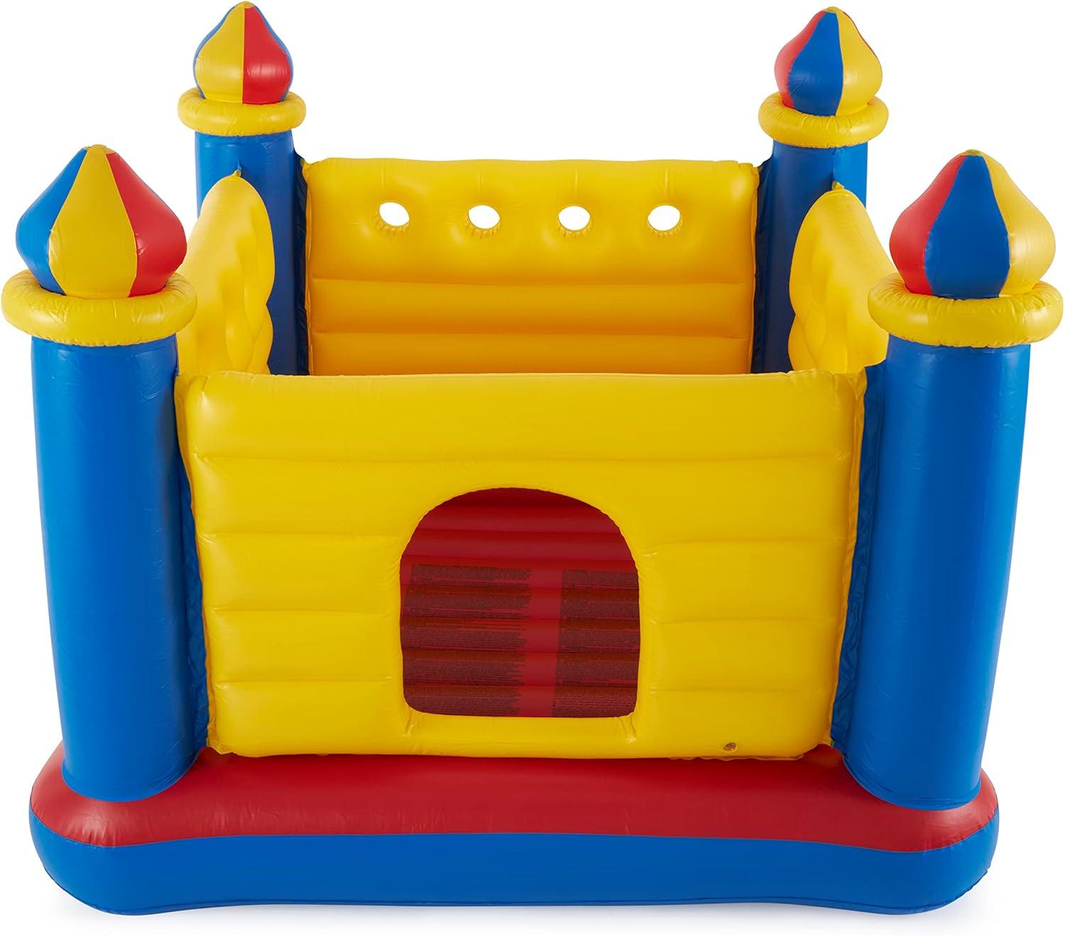 imageIntex Inflatable Colorful JumpOLene Castle Bounce House for 2 Kids Ages 36 Large BlowUp Indoor Outdoor Childrens Bouncer Jumper Playhouse