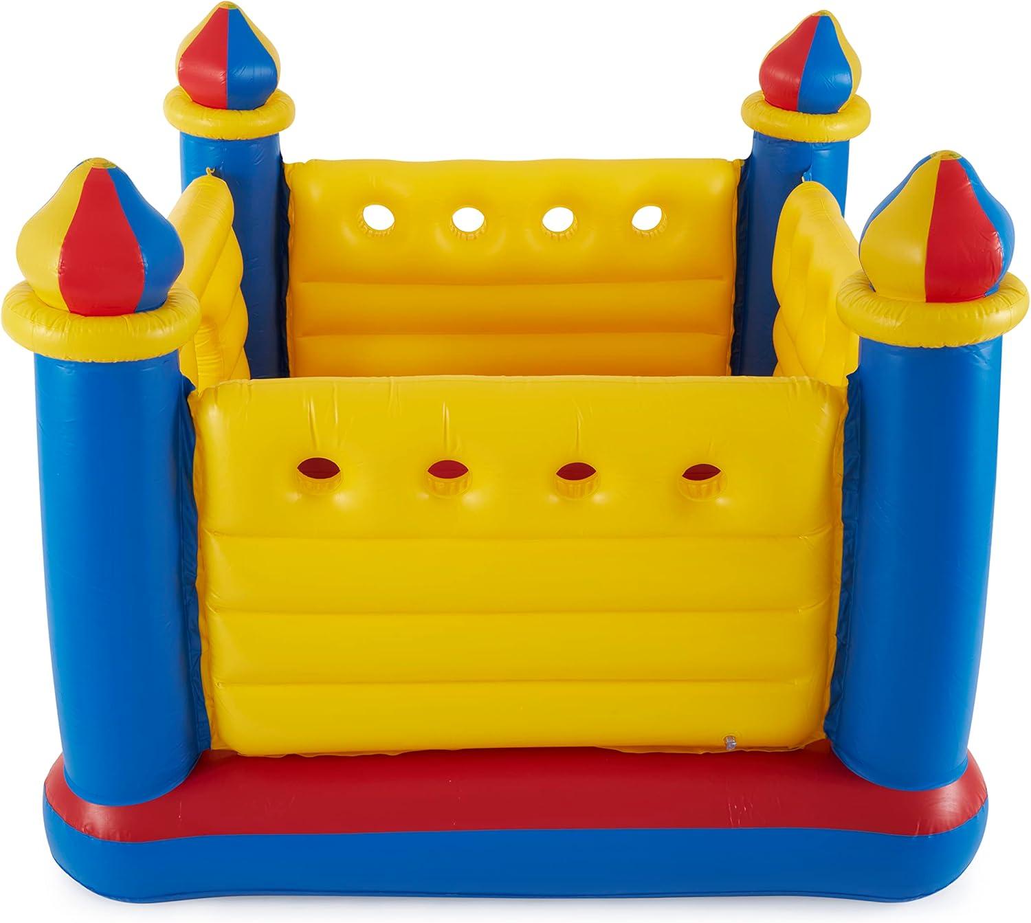 imageIntex Inflatable Colorful JumpOLene Castle Bounce House for 2 Kids Ages 36 Large BlowUp Indoor Outdoor Childrens Bouncer Jumper Playhouse