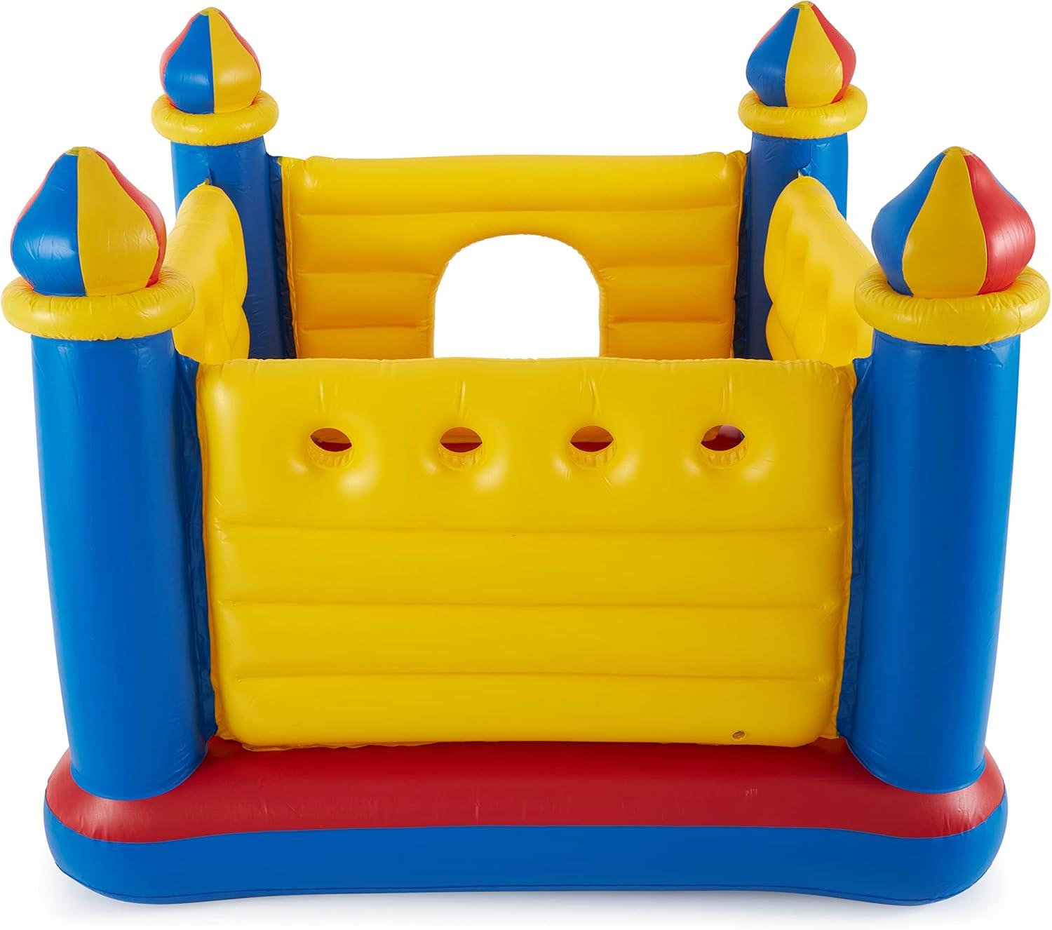 imageIntex Inflatable Colorful JumpOLene Castle Bounce House for 2 Kids Ages 36 Large BlowUp Indoor Outdoor Childrens Bouncer Jumper Playhouse