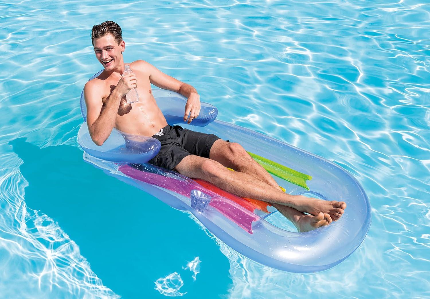 imageIntex King Kool Inflatable Lounge 63quot X 335quot 1 Pack Colors May Vary