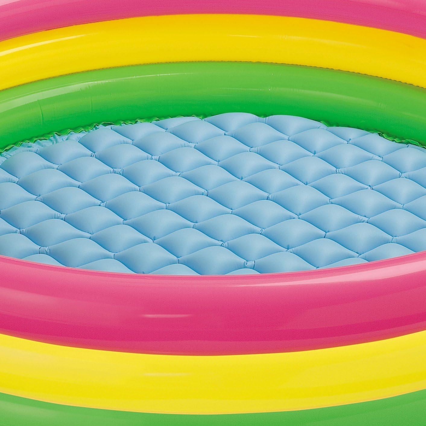 imageIntex Sunset Glow Inflatable Pool 58in x 13in 3 Ring Soft Floor 73 gal Capacity Repair Patch Included