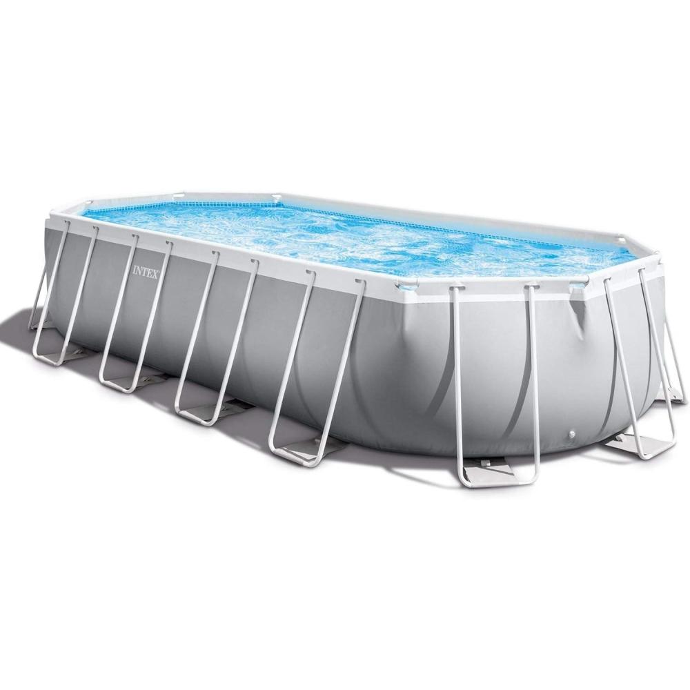 imageINTEX Above Ground Swimming Pool Set Prism Frame 166ft x 9ft x 48in with Pump ampamp Ladder20 x 10 x 48