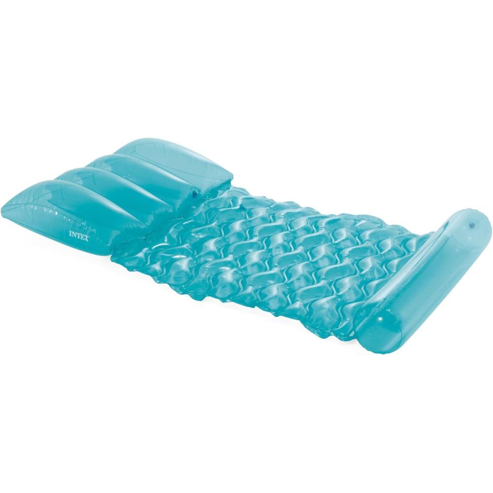 imageINTEX Transparent Water Hammock Inflatable Pool Float 68quot x 35quot 220 Weight Capacity One Mat Color May Vary
