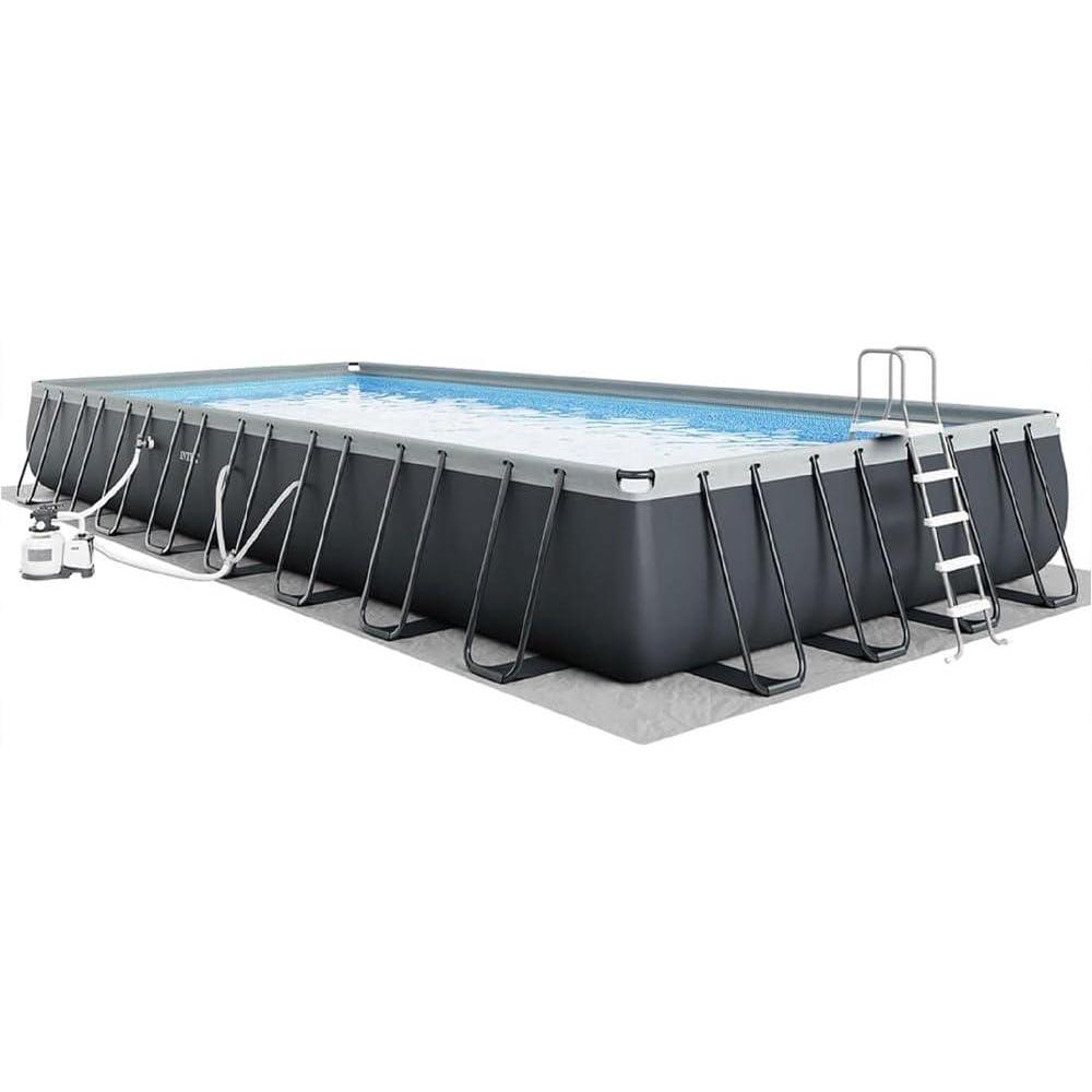 imageIntex 18 x 9 x 52quot Ultra XTR Rectangular Frame Swimming Pool Set with Pump  Above Ground Backyard Large Rectangle Pool with 45Inch Deep Water32 x 16 x 52