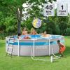 INTEX 26729EH 16ft x 48in Prism Frame Clearview Above Ground Swimming Pool Set, Includes 1500 GPH Cartridge Filter Pump, SuperTough Puncture Resistant, Rust Resistant, 5061 Gallon Capacity(14′ x 42″)