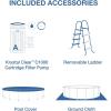 INTEX 26729EH 16ft x 48in Prism Frame Clearview Above Ground Swimming Pool Set, Includes 1500 GPH Cartridge Filter Pump, SuperTough Puncture Resistant, Rust Resistant, 5061 Gallon Capacity(14′ x 42″)
