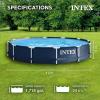 INTEX 28201EH Metal Frame Above Ground Swimming Pool Set: 10ft x 30in – Includes 330 GPH Cartridge Filter Pump – Puncture-Resistant Material – Rust Resistant – 1185 Gallon Capacity(Navy)