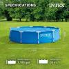 INTEX 28205EH Metal Frame Above Ground Swimming Pool: 8ft x 20in – Puncture-Resistant Material – Easy Assemble – Rust Resistant – 483 Gallon Capacity(10′ x 30″)