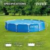 INTEX 28205EH Metal Frame Above Ground Swimming Pool: 8ft x 20in – Puncture-Resistant Material – Easy Assemble – Rust Resistant – 483 Gallon Capacity(12′ x 30″)