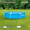 INTEX 28205EH Metal Frame Above Ground Swimming Pool: 8ft x 20in – Puncture-Resistant Material – Easy Assemble – Rust Resistant – 483 Gallon Capacity(8′ x 20″)