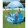 INTEX 28209EP 6ft x 15in Canopy Metal Frame Above Ground Kiddie Baby Swimming Pool with Built-in Canopy Sprayer, Puncture-Resistant Material, Easy to Assemble, 185 Gallon Capacity