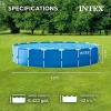 INTEX 28253EH 18ft x 48in Metal Frame Above Ground Swimming Pool Set, Includes 1500 GPH Cartridge Filter Pump, Removable Ladder, Pool Cover, Ground Cloth