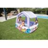 Intex 57470EP Sun Shade 5 Foot Square Inflatable Durable 10 Gauge Vinyl Kiddie Pool with Ocean Scene and Canopy for Ages 3 Years and Up, Multicolor(Play Center Only)
