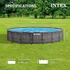 Intex Prism Frame Round Above Ground Outdoor Swimming Pool Set with Filter Pump, Ladder, Ground Cloth, and Pool Cover, Greywood(18′ x 48″)