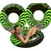 Intex River Rat 48 Inch Inflatable Vinyl Towable Boat Floating Tube Raft for Swimming Pool and Lake in Green Rat or Graffiti Rat Design, Color Varies(3 Pack)