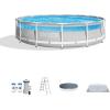 INTEX 26729EH 16ft x 48in Prism Frame Clearview Above Ground Swimming Pool Set, Includes 1500 GPH Cartridge Filter Pump, SuperTough Puncture Resistant, Rust Resistant, 5061 Gallon Capacity(14′ x 42″)