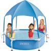 INTEX 28209EP 6ft x 15in Canopy Metal Frame Above Ground Kiddie Baby Swimming Pool with Built-in Canopy Sprayer, Puncture-Resistant Material, Easy to Assemble, 185 Gallon Capacity
