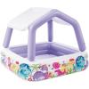 Intex 57470EP Sun Shade 5 Foot Square Inflatable Durable 10 Gauge Vinyl Kiddie Pool with Ocean Scene and Canopy for Ages 3 Years and Up, Multicolor(Play Center Only)