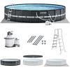 Intex Ultra XTR Deluxe Above Ground Swimming Pool Set, Includes Cartridge Sand Filter Pump, SuperTough Puncture Resistant, Rust Resistant, 24′ x 52″(18′ x 52″)