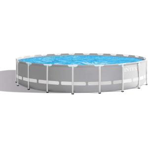 INTEX 26701EH Prism Frame Premium Above Ground Swimming Pool Set: 10ft x 30in – Includes 330 GPH Cartridge Filter Pump – SuperTough Puncture Resistant – Rust Resistant – 1185 Gallon Capacity(20′ x 52″)