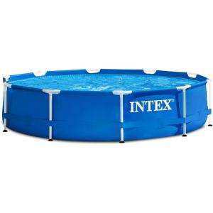 INTEX 28205EH Metal Frame Above Ground Swimming Pool: 8ft x 20in – Puncture-Resistant Material – Easy Assemble – Rust Resistant – 483 Gallon Capacity(10′ x 30″)