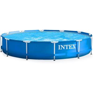 INTEX 28205EH Metal Frame Above Ground Swimming Pool: 8ft x 20in – Puncture-Resistant Material – Easy Assemble – Rust Resistant – 483 Gallon Capacity(12′ x 30″)