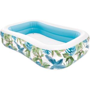 Intex 56483EP Inflatable 8.5′ x 5.75′ Swim Center Family Pool for 2-3 Kids, Backyard Splash Pool for Children 6+ Years Old, 198-Gallons, Blue & White(Multicolor)