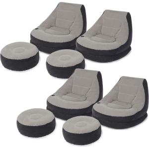 Intex Inflatable Ultra Lounge with Ottoman(4 Pack)