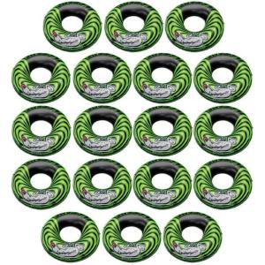 Intex River Rat 48 Inch Inflatable Vinyl Towable Boat Floating Tube Raft for Swimming Pool and Lake in Green Rat or Graffiti Rat Design, Color Varies(18 Pack)