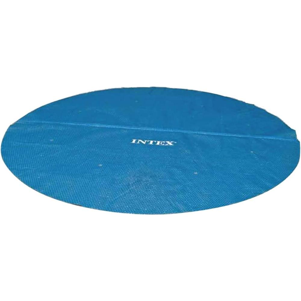 imageINTEX 28011E Solar Pool Cover For 10ft Round Easy Set and Metal Frame Pools  Insulates Pool Water  Reduces Water Evaporation  Keeps Debris Out  Reduces Chemical Consumption96 Round