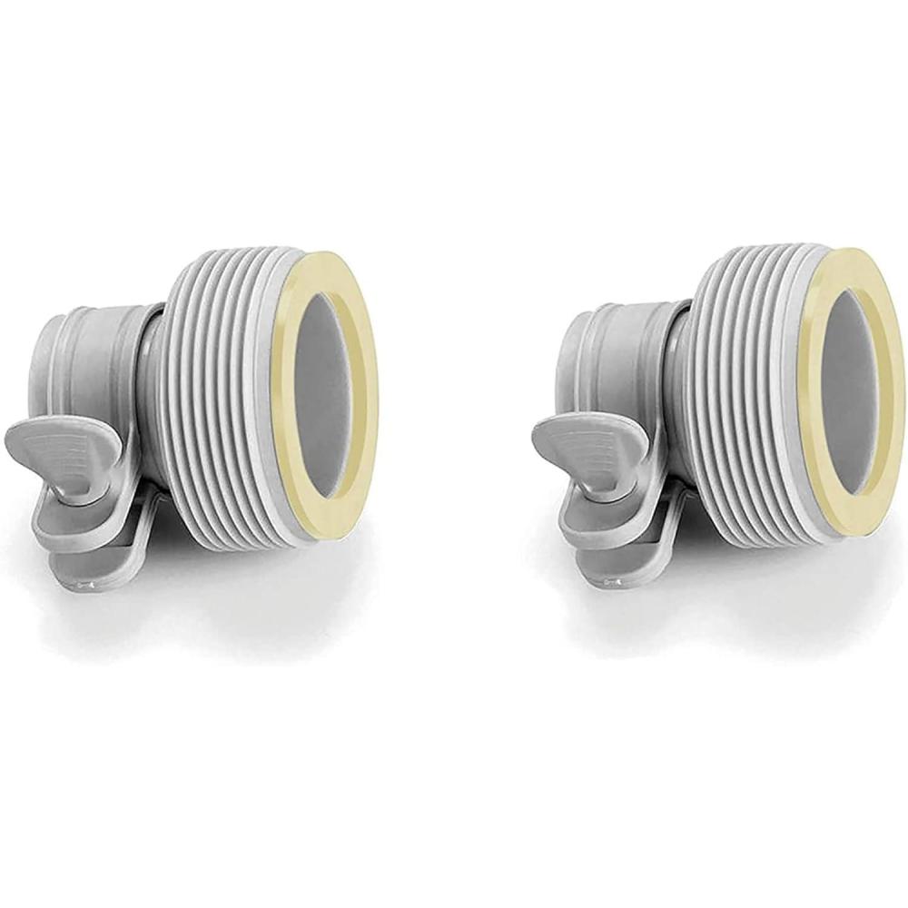 imageIntex 29061E Type B Intex Pool Filter Clamp on Fittings Adapter Converter Pool Accessory Pair for Large Filter Systems Gray