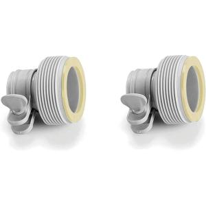 Intex 29061E Type B Intex Pool Filter Clamp on Fittings Adapter Converter Pool Accessory Pair for Large Filter Systems, Gray