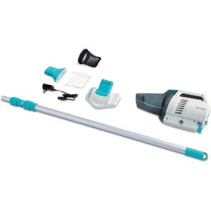 Intex ZR200 Rechargeable Cordless Swimming Pool and Spa Vacuum Cleaner  with Telescoping Handle and 2 Interchangeable Brush Heads