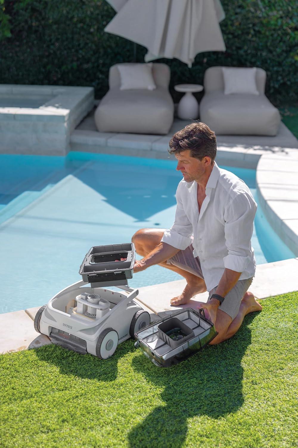 imageINTEX 28623E ZX500R Cordless Electric Robotic Pool Cleaner for Above Ground In Ground Swimming Pools with Max Depth of 79in 120min Run Time on Full Charge
