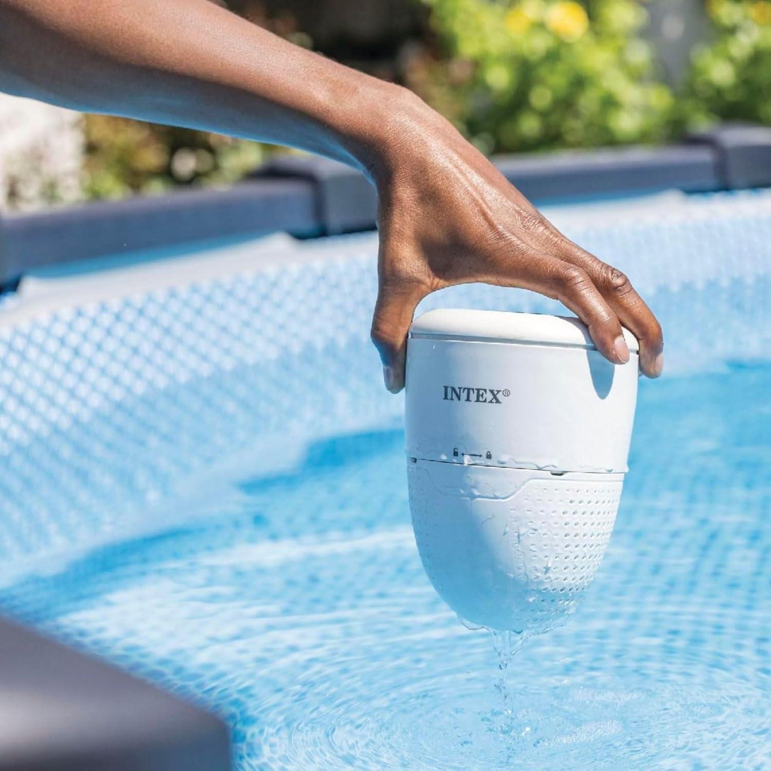 imageINTEX Smart Pool Water Analyzer with App Monitoring Automated pH amp Chlorine Tracking RealTime Alerts Works with Saltwater Systems amp Sand Filter Pumps
