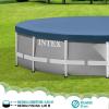 INTEX 28088E 20ft X 8in Round All-Season Deluxe Pool Cover for 20ft Round Frame Above Ground Pools with Secure Rope-Tie and Pre-Drilled Drain Holes(10′ (Round))