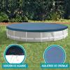 INTEX 28088E 20ft X 8in Round All-Season Deluxe Pool Cover for 20ft Round Frame Above Ground Pools with Secure Rope-Tie and Pre-Drilled Drain Holes(10′ (Round))