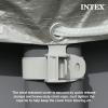 INTEX 28088E 20ft X 8in Round All-Season Deluxe Pool Cover for 20ft Round Frame Above Ground Pools with Secure Rope-Tie and Pre-Drilled Drain Holes(18ft round)