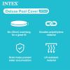 INTEX 28088E 20ft X 8in Round All-Season Deluxe Pool Cover for 20ft Round Frame Above Ground Pools with Secure Rope-Tie and Pre-Drilled Drain Holes(18ft round)