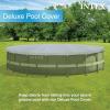 INTEX 28088E 20ft X 8in Round All-Season Deluxe Pool Cover for 20ft Round Frame Above Ground Pools with Secure Rope-Tie and Pre-Drilled Drain Holes(18ft round)
