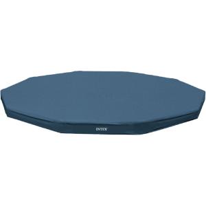 INTEX 28088E 20ft X 8in Round All-Season Deluxe Pool Cover for 20ft Round Frame Above Ground Pools with Secure Rope-Tie and Pre-Drilled Drain Holes(1′ (Round))