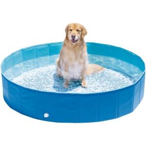 INTEX 48400EP 60in x 12in Foldable Dog Pool Portable Pet Swimming Pool Bathing Tub for Small Medium Large Puppy Dogs Cats