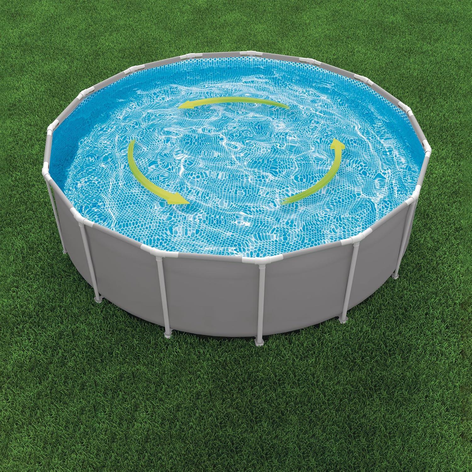 imageINTEX 26731EP Prism Frame Above Ground Swimming Pool Set 18ft x 48in Includes 1500 GPH Cartridge Filter Pump Removable Ladder Pool Cover Ground Cloth
