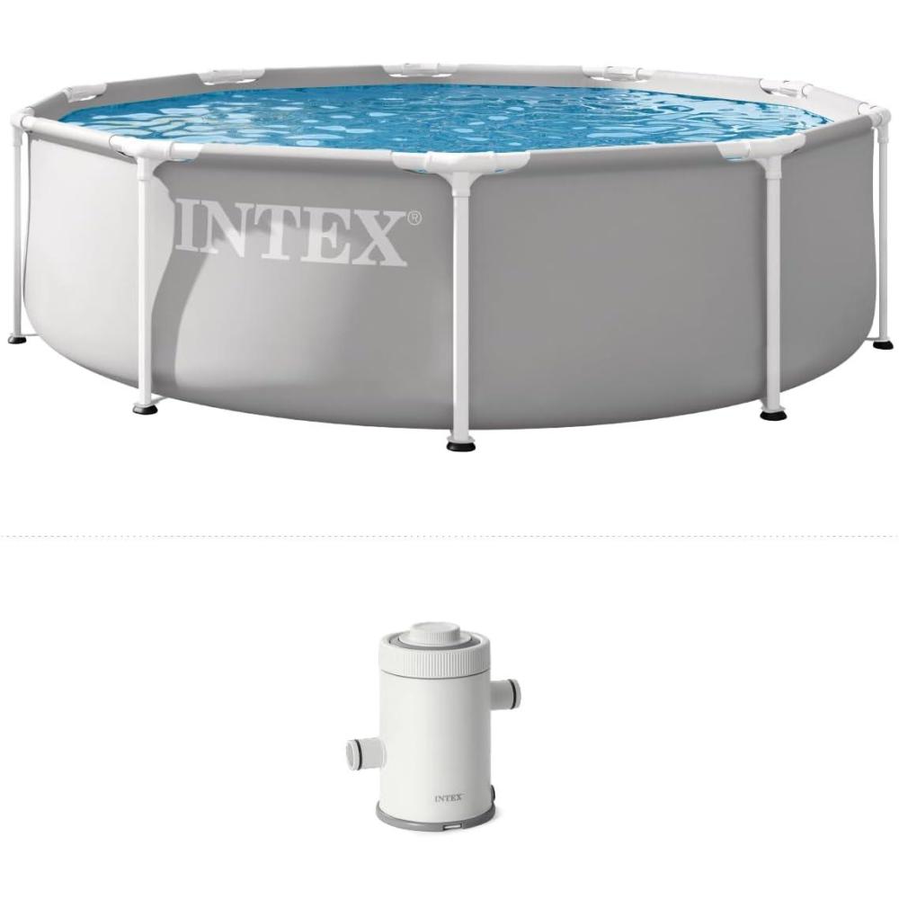 imageINTEX 26711EP 12Ft X 30In Prism Frame Premium Above Ground Swimming Pool Set with Filter Pump10 x 30