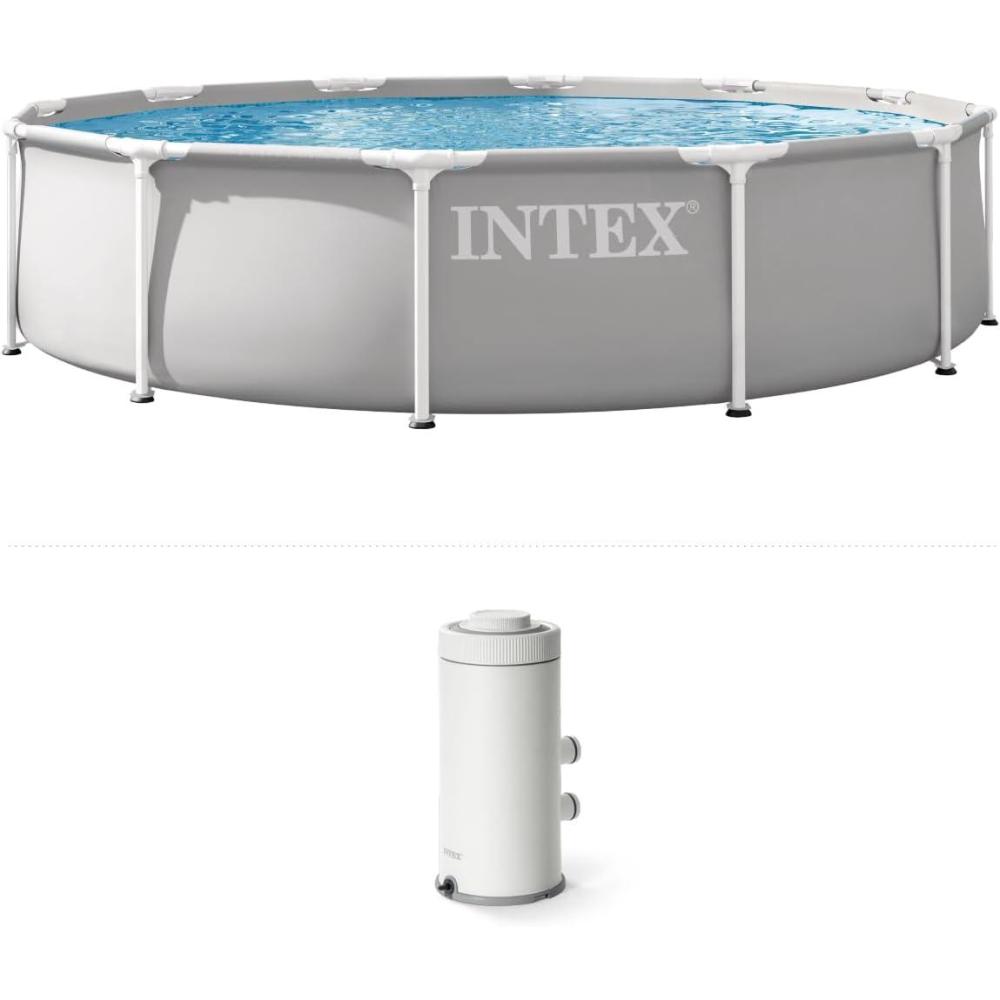 imageINTEX 26711EP 12Ft X 30In Prism Frame Premium Above Ground Swimming Pool Set with Filter Pump12 x 30