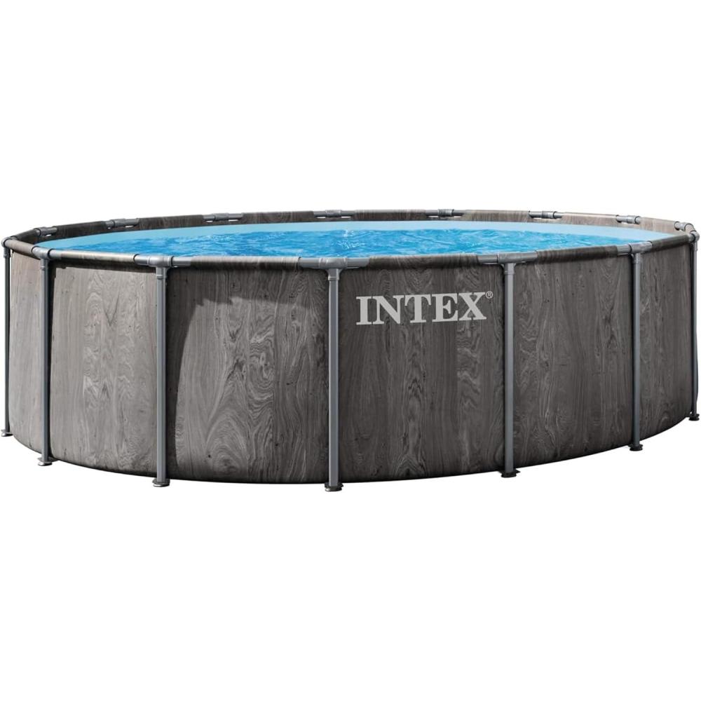 imageINTEX 26741EP Prism Frame Above Ground Swimming Pool Set 15ft x 48in  Includes 1000 GPH Cartridge Filter Pump  Removable Ladder  Pool Cover  Ground Cloth