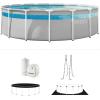 INTEX 26721MZ 14ft x 42in Prism Frame Clearview Premium Above Ground Pool Set: Includes 1000 GPH Krystal Clear Cartridge Filter Pump – 3357 Gallon Capacity – Age Grade 6+(16′ x 48″)