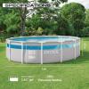 INTEX 26721MZ 14ft x 42in Prism Frame Clearview Premium Above Ground Pool Set: Includes 1000 GPH Krystal Clear Cartridge Filter Pump – 3357 Gallon Capacity – Age Grade 6+(14′ x 42″)