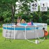INTEX 26721MZ 14ft x 42in Prism Frame Clearview Premium Above Ground Pool Set: Includes 1000 GPH Krystal Clear Cartridge Filter Pump – 3357 Gallon Capacity – Age Grade 6+(16′ x 48″)