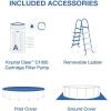 INTEX 26725EP Prism Frame Above Ground Swimming Pool Set: 15ft x 48in – Includes 1000 GPH Cartridge Filter Pump – Removable Ladder – Pool Cover – Ground Cloth